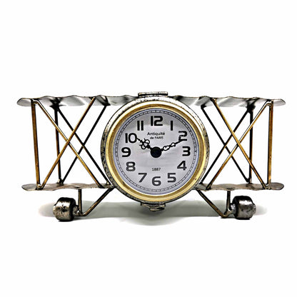 Metal Airplane Table Clock