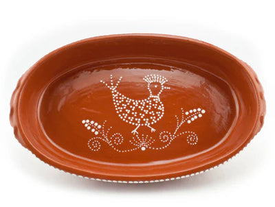 Traditional Portuguese Clay Oval Baker