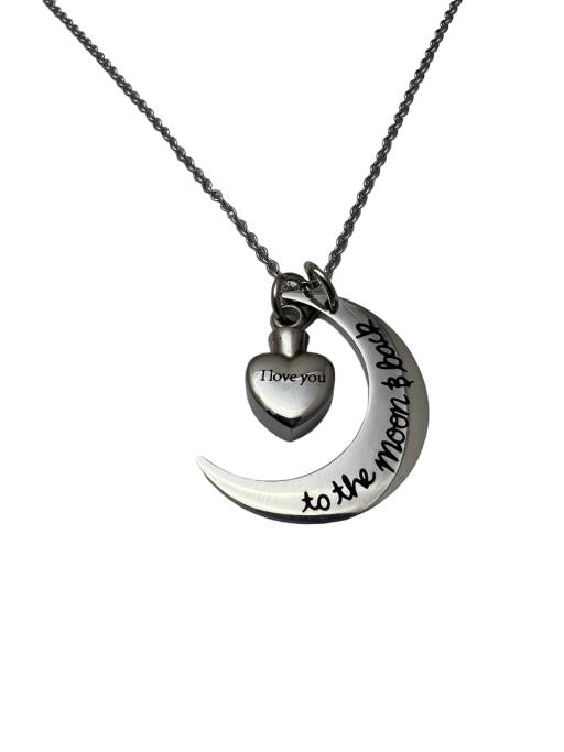 Stainless Steel Pendant necklace, I Love You to the Moon & Back