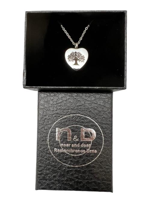 Stainless Steel Pendant necklace, Heart With An Engraved Tree Of Life