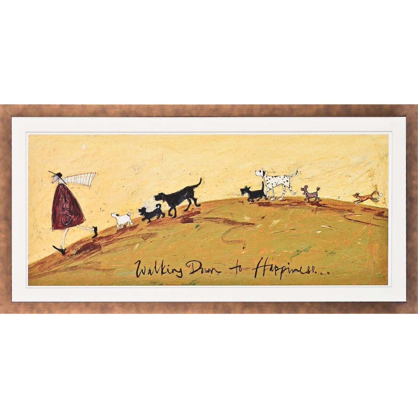 Walking Down to Happiness – Framed Print by Sam Toft