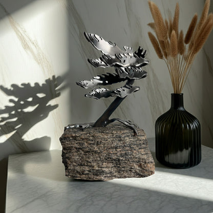 Cathy Mark Windswept Tree – metal sculpture of a windswept tree, hand-crafted home and garden decor