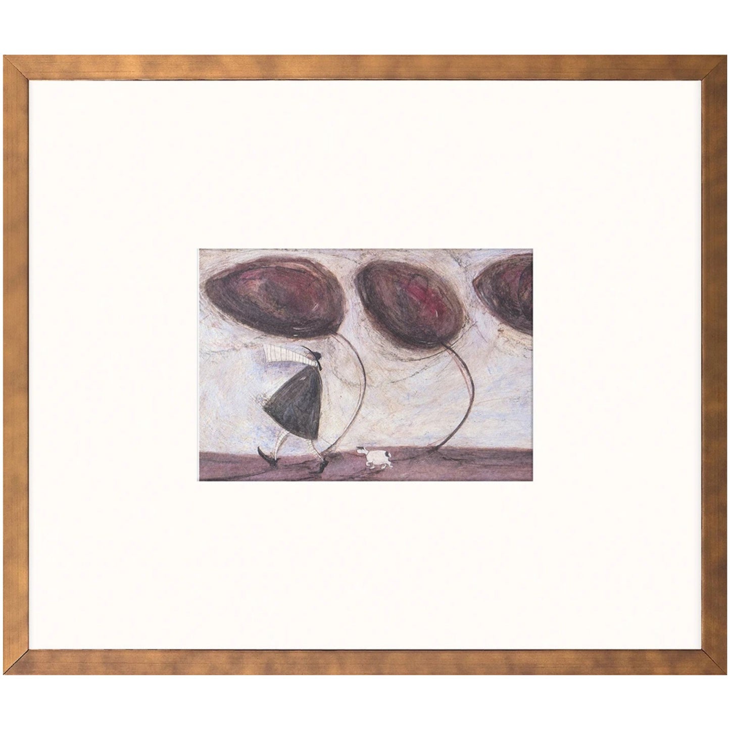 Windy Windy Day framed print by Sam Toft, whimsical wall art 14 x 12