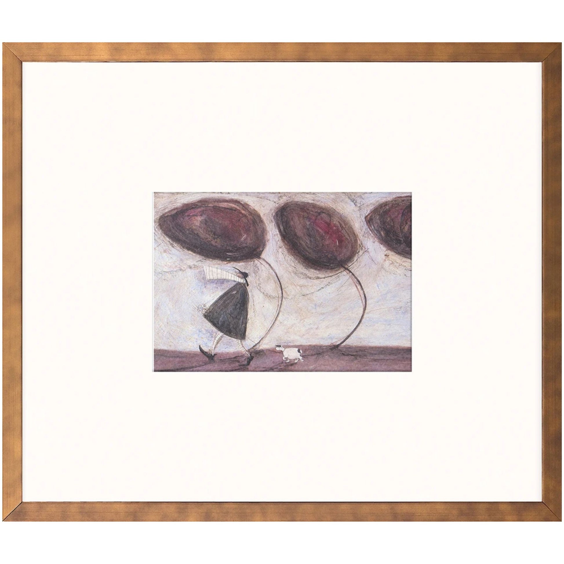 Windy Windy Day framed print by Sam Toft, whimsical wall art 14 x 12