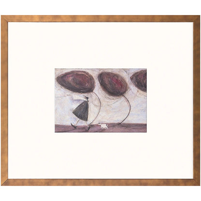 Windy Windy Day framed print by Sam Toft, whimsical wall art 14 x 12