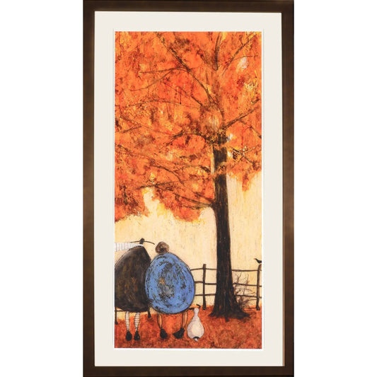 “Autumn framed print by Sam Toft, whimsical wall art 20 x 39”