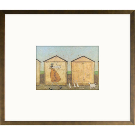 “A Day Like Any Other framed print by Sam Toft, whimsical wall art 14 x 12”
