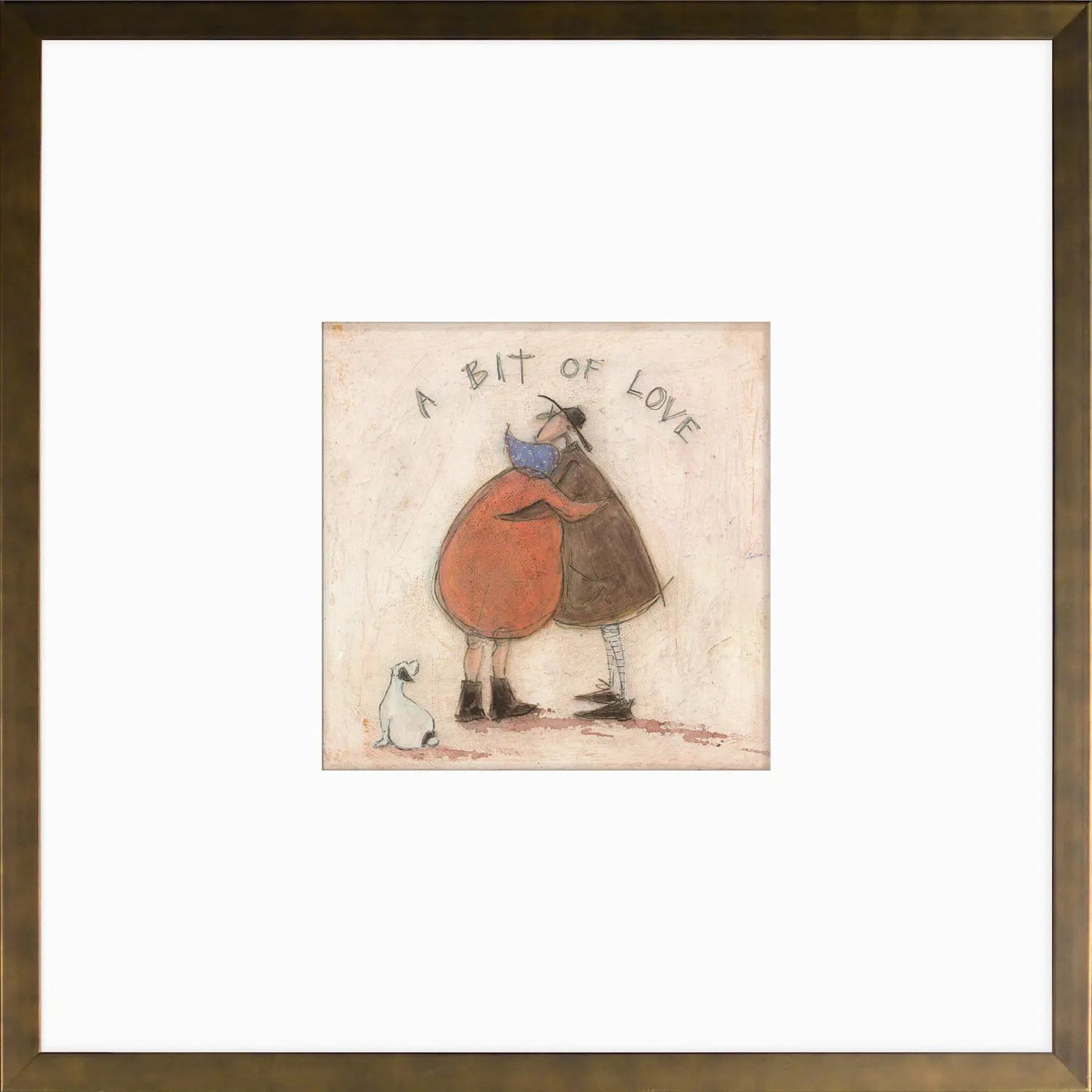 A Bit of Love framed print by Sam Toft, whimsical wall art 14 x 14