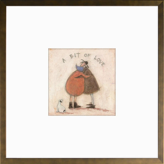 A Bit of Love framed print by Sam Toft, whimsical wall art 14 x 14