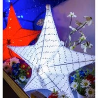 White Lighted Fabric Star