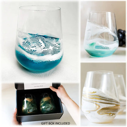 15 oz Wine Glasses – Handcrafted Functional Art (Set of 2)