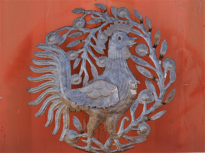 Farm Rooster, Handmade in Haiti, Recycled Fair Trade 15.5"