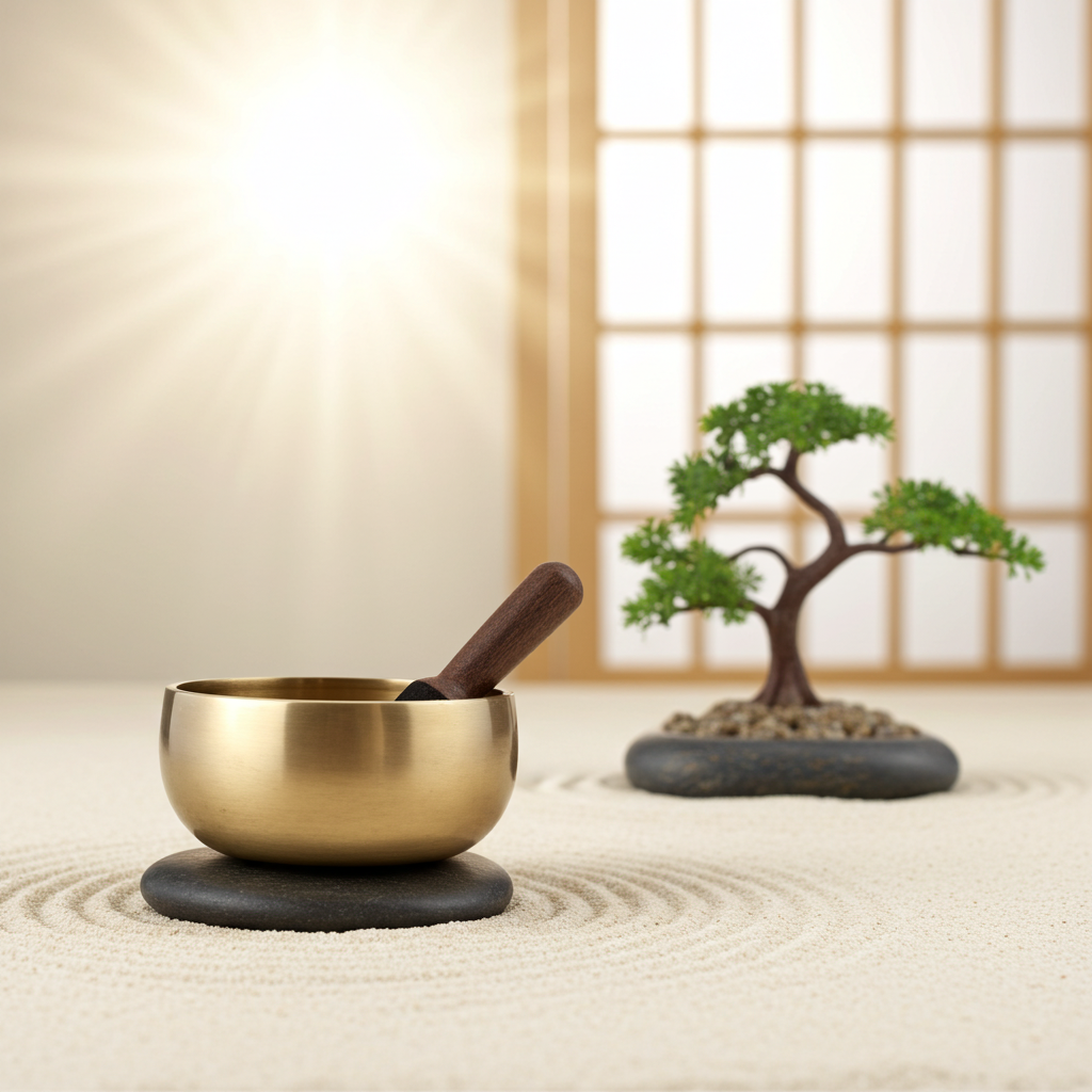 ZenN Brass Yin Yang, Hand Carved Singing Bowl - 3''