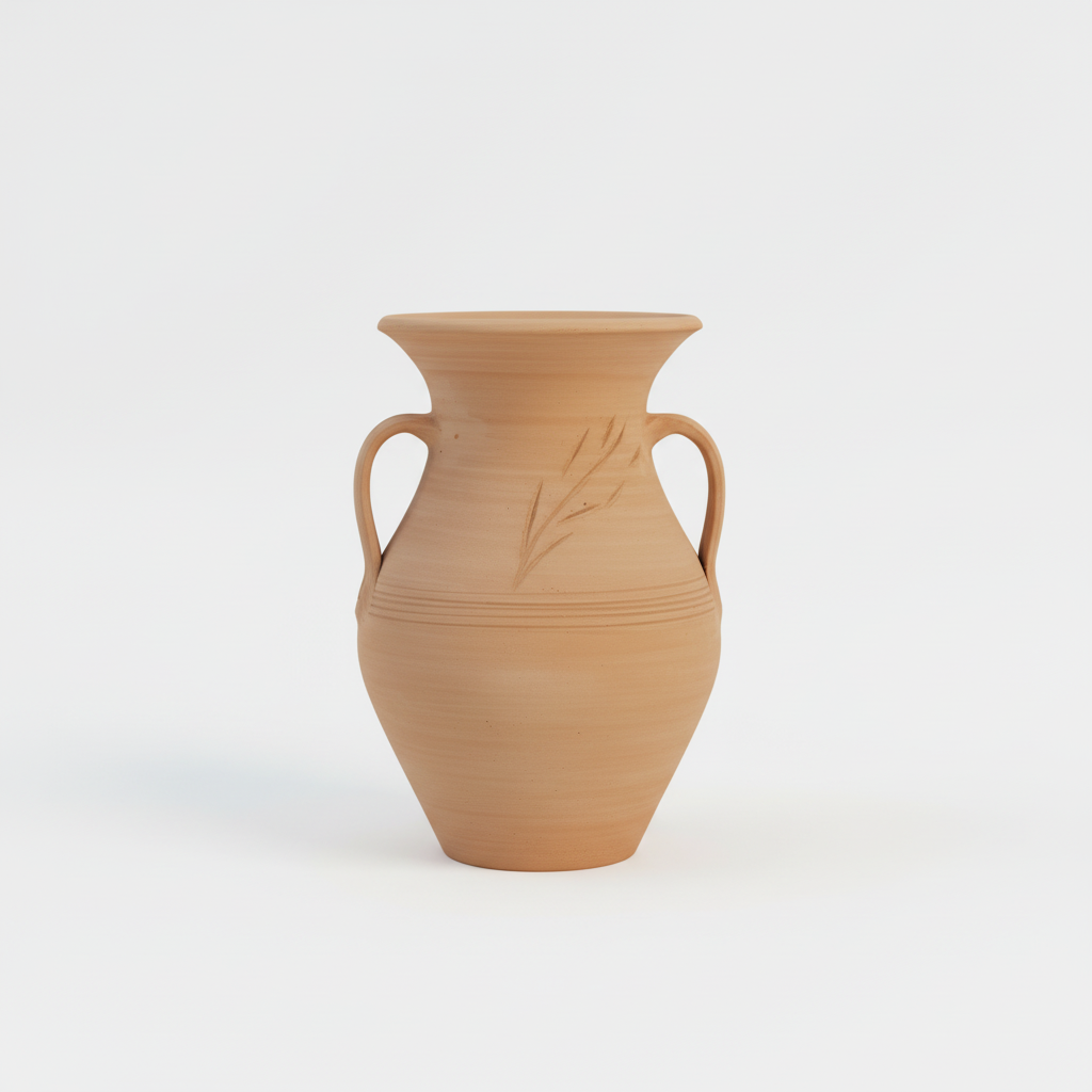 Europe Cretan Terracotta Pot – White Background