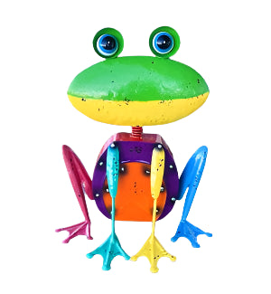 colourful Metal Frog for the Garden