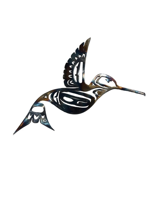Metal Indigenous design hummingbird