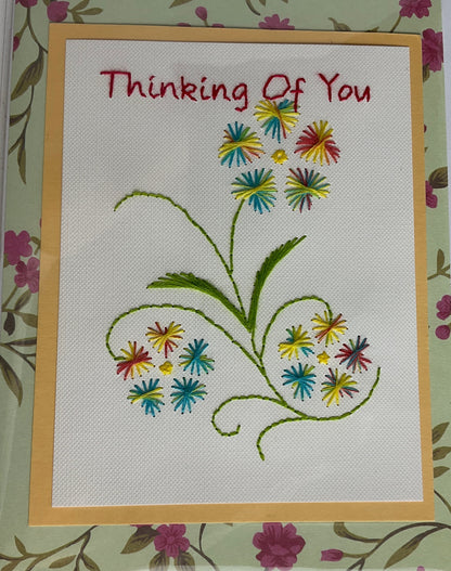 Hand Stitched thinking of you card