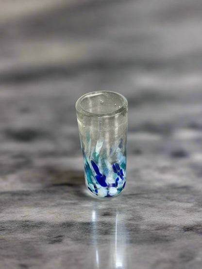 Blue and White Shot Glasses - Handmade in Mexico