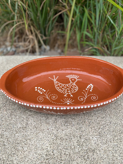 Traditional Portuguese Clay Oval Baker