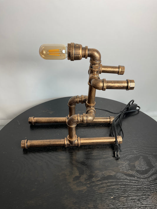 Industrial skier table lamp