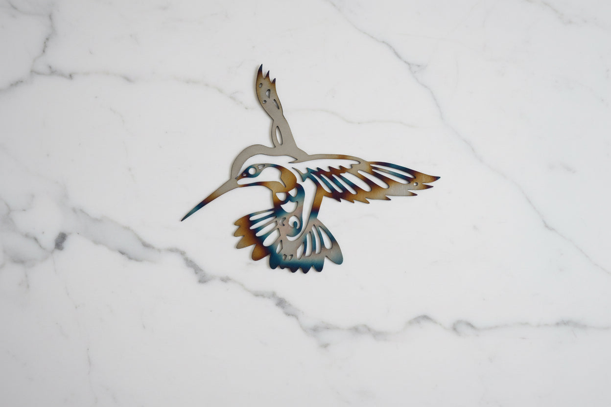Burnt metal hummingbird