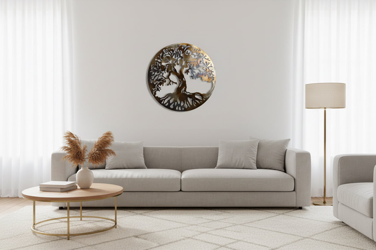 Metal tree of life wall decor