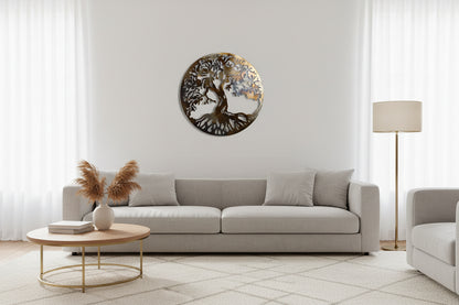 Metal tree of life wall decor