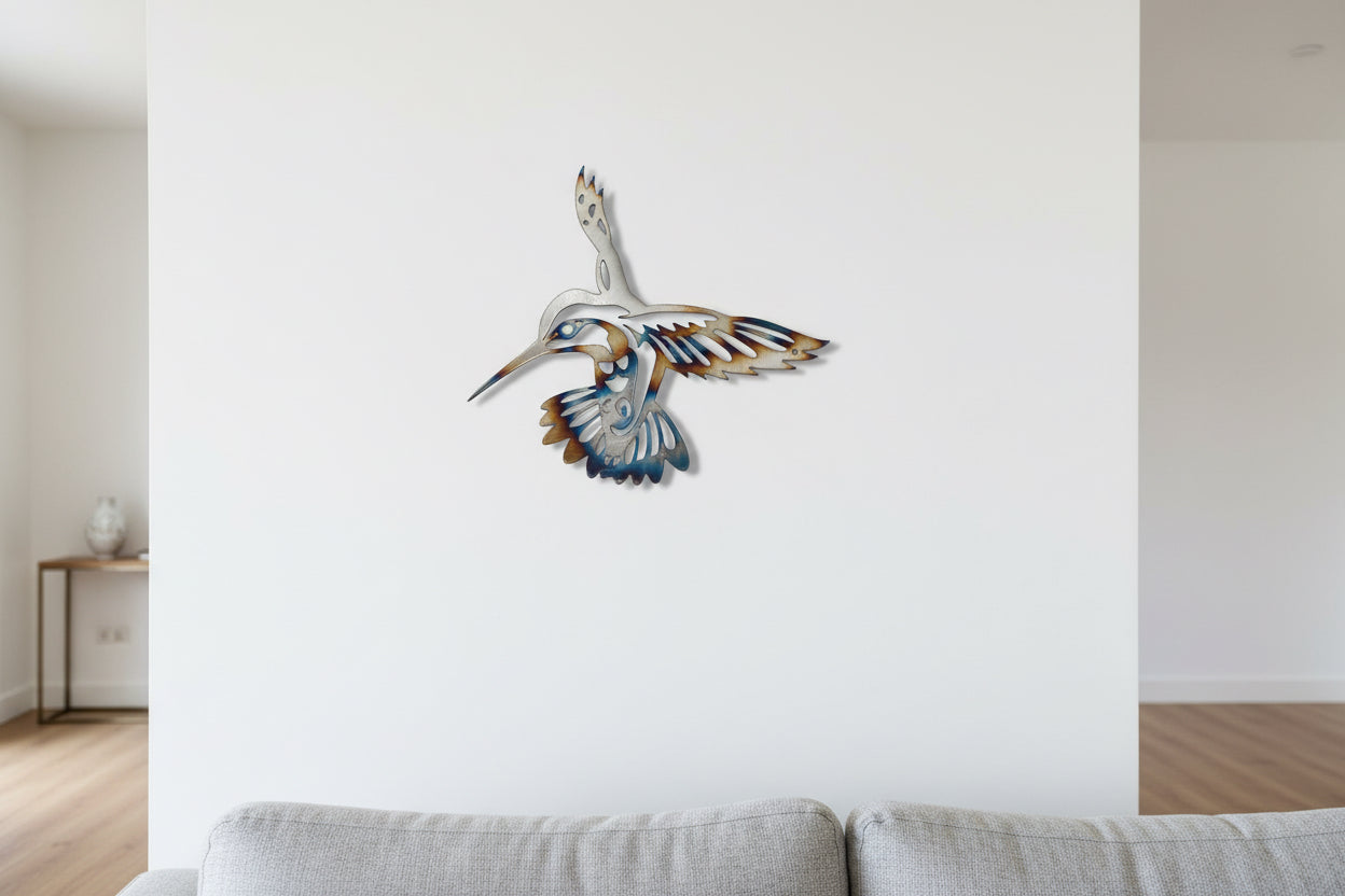Burnt metal hummingbird