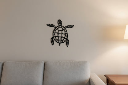Black metal powder coated turtle