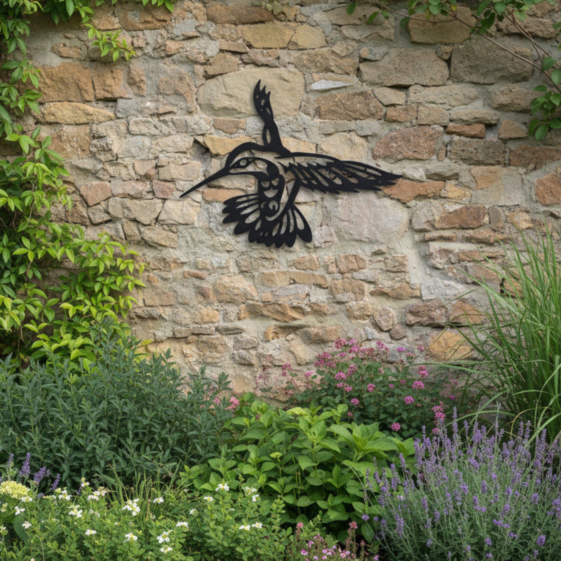 Metal powder coated hummingbird