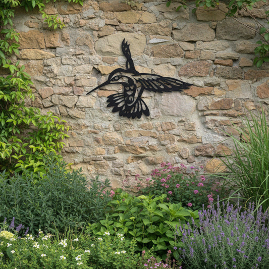 Metal powder coated hummingbird