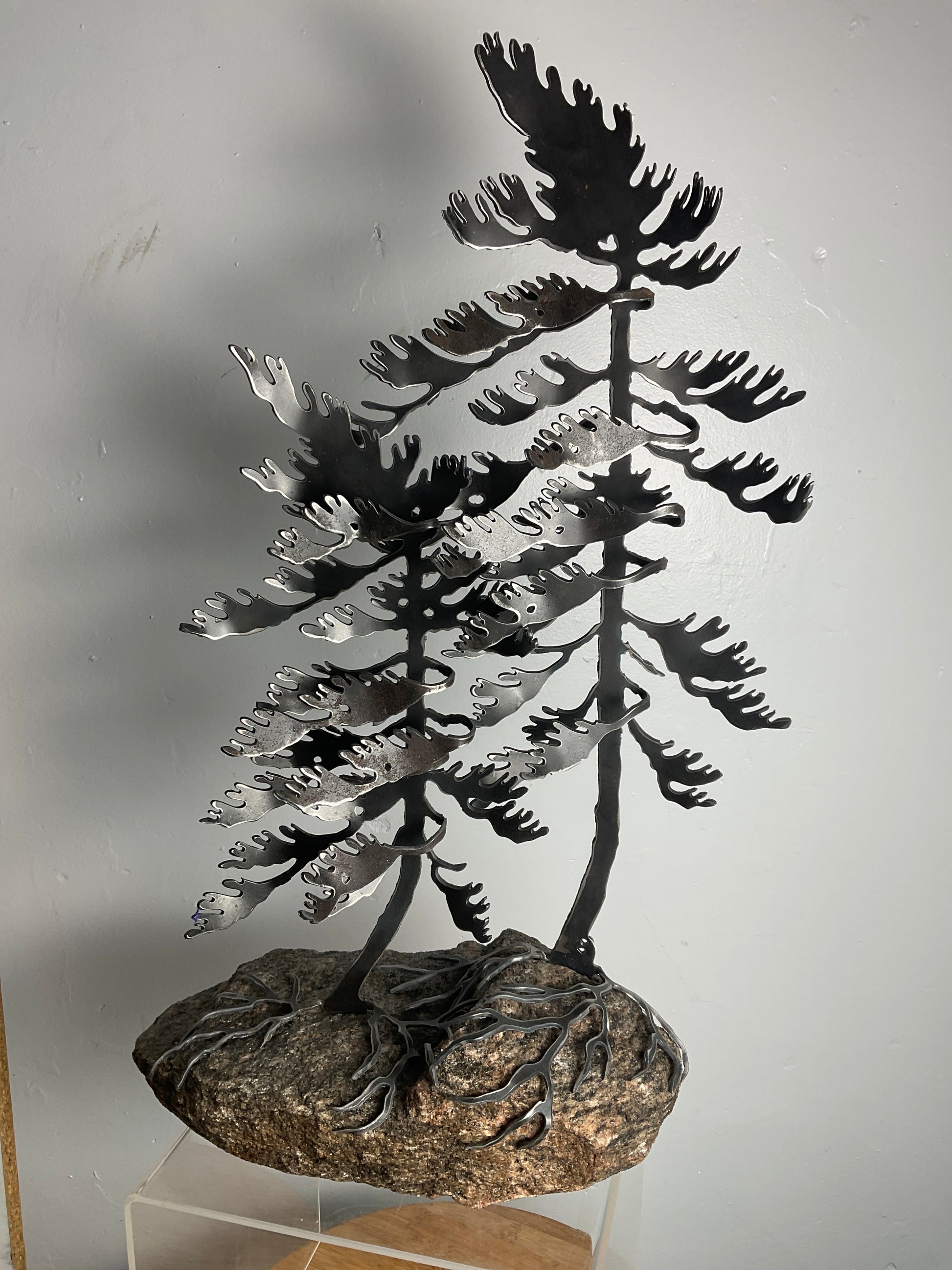 Cathy Mark windswept pines on granite