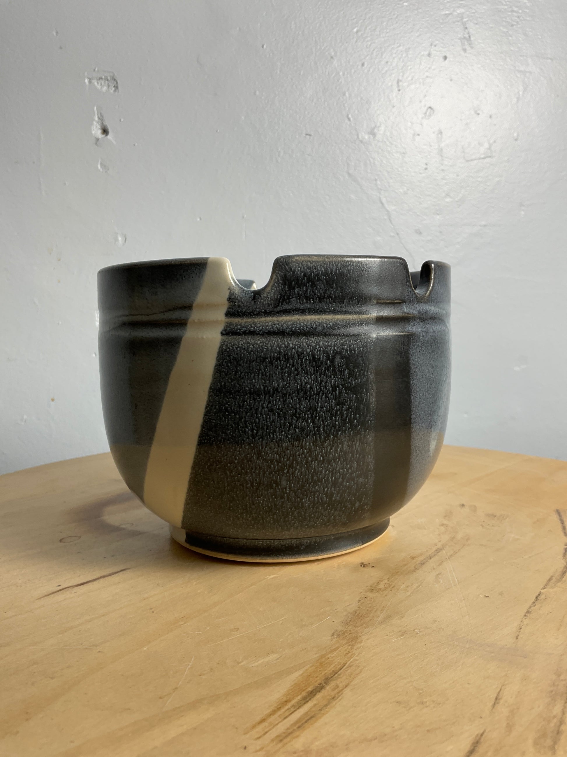 Handmade pottery noodle bowl