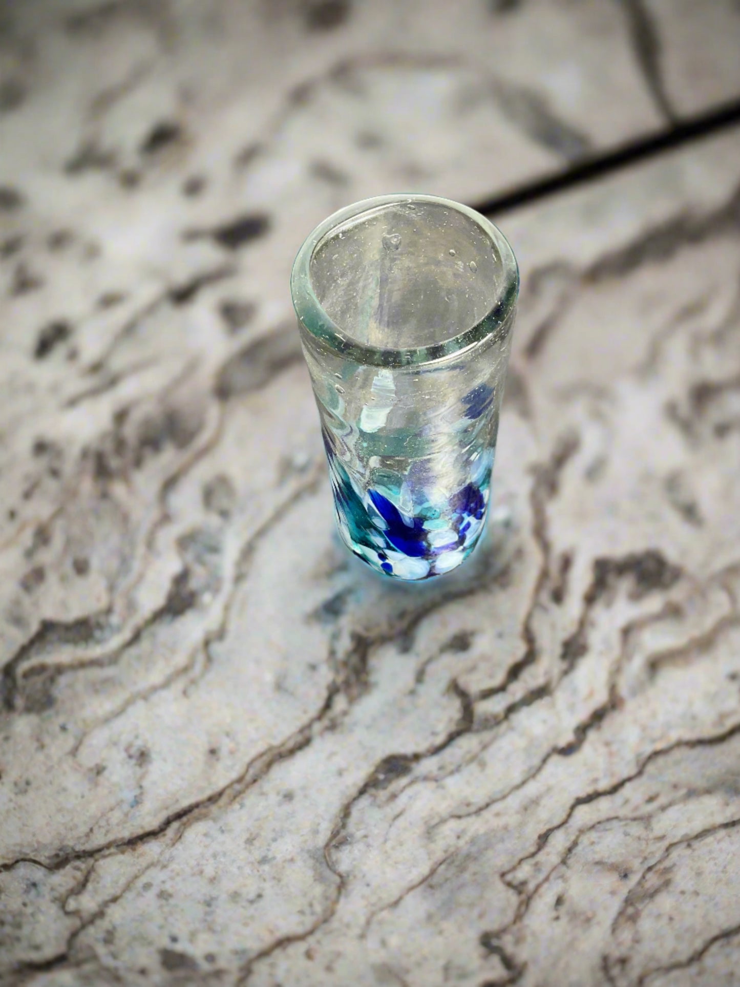 Blue and White Shot Glasses - Handmade in Mexico