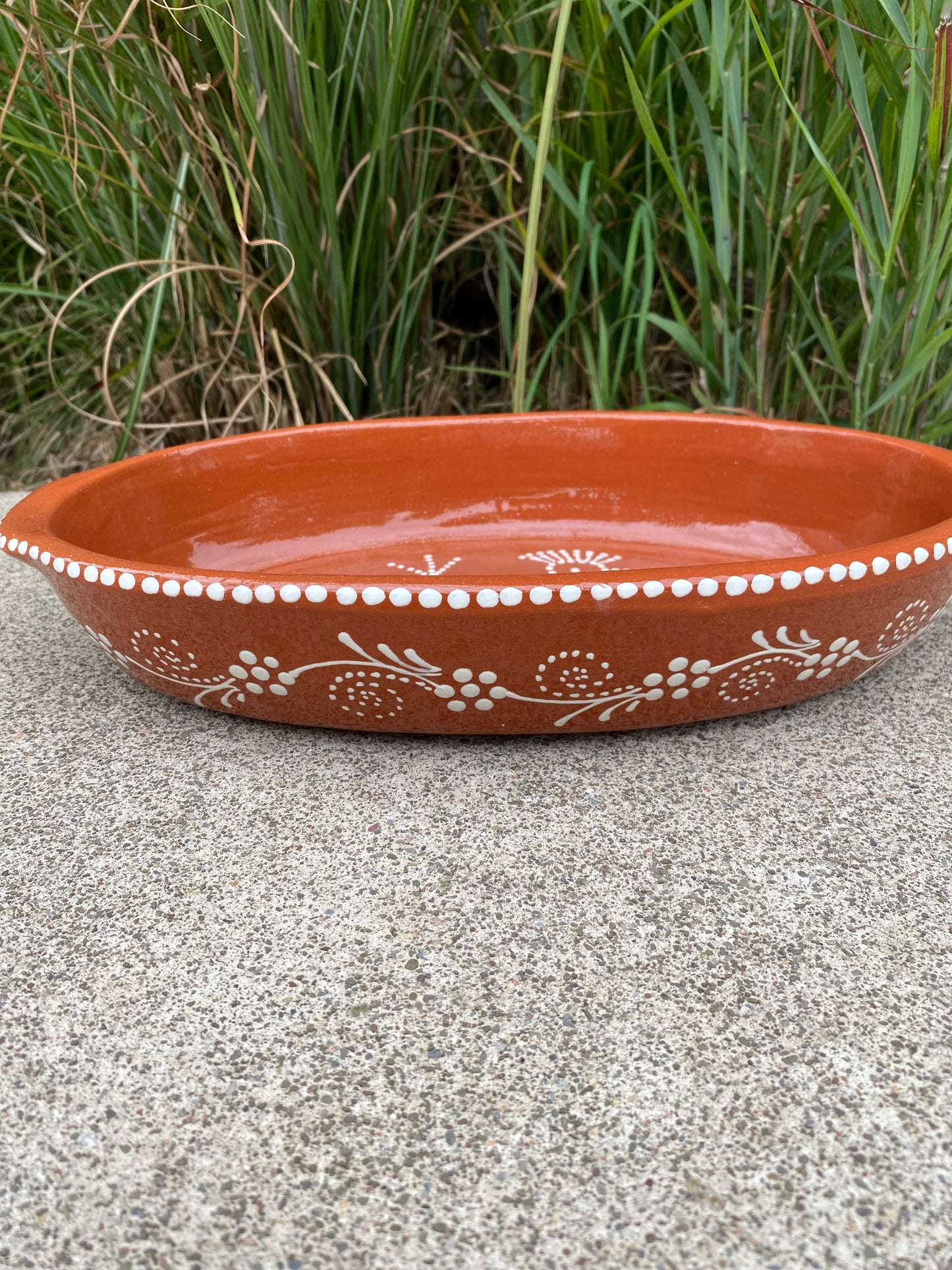 Traditional Portuguese Clay Oval Baker