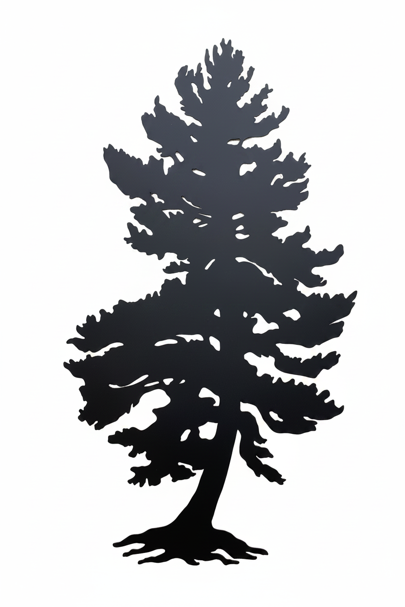 Metal Pine Tree - No Background