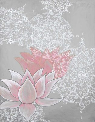 Lace Lotus Canvas by Yvette St. Amant
