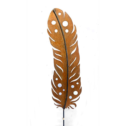 Handcrafted Metal Feather Garden Stake