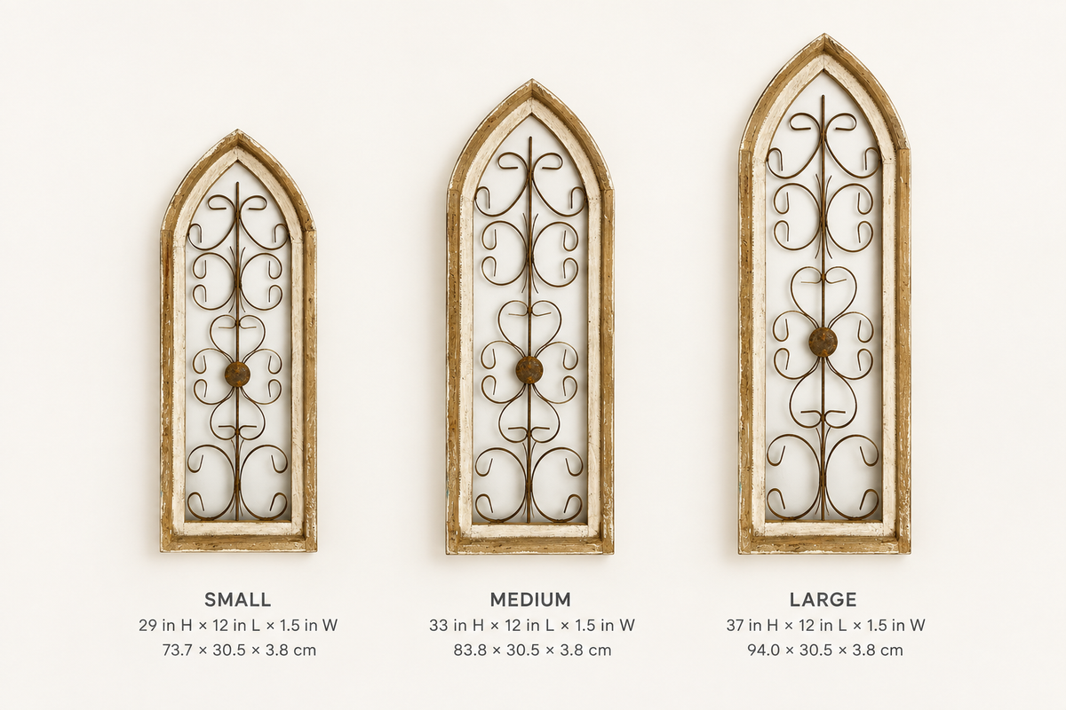 Three Messina windows shown together from Small to Large