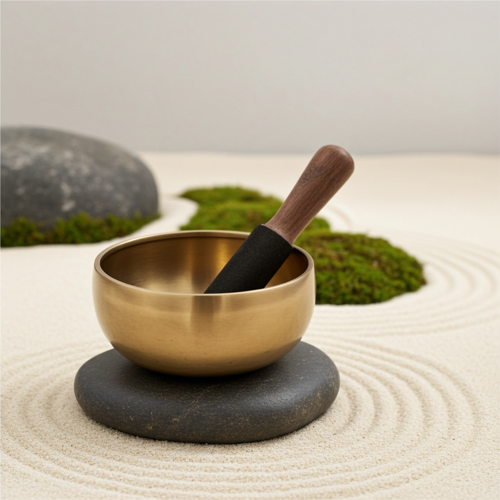 ZenN Brass Yin Yang, Hand Carved Singing Bowl - 3''