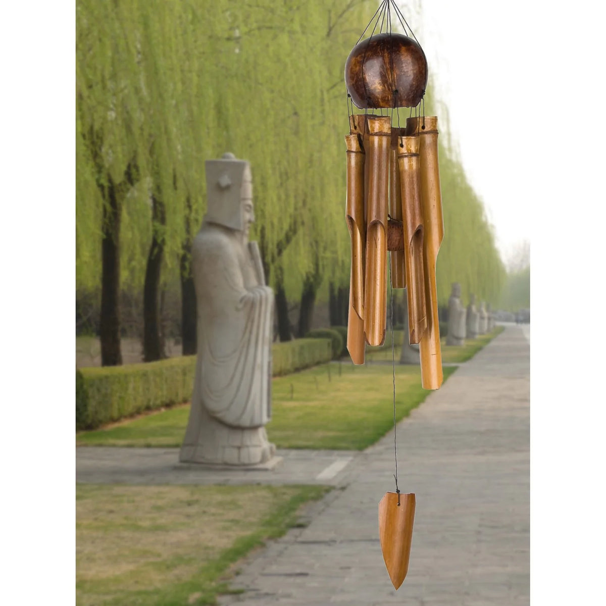 Whole coconut bamboo chime