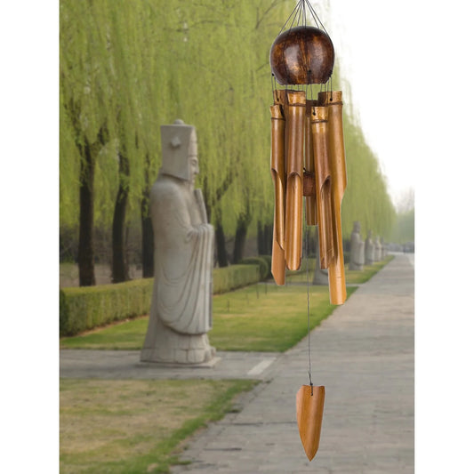 Whole coconut bamboo chime