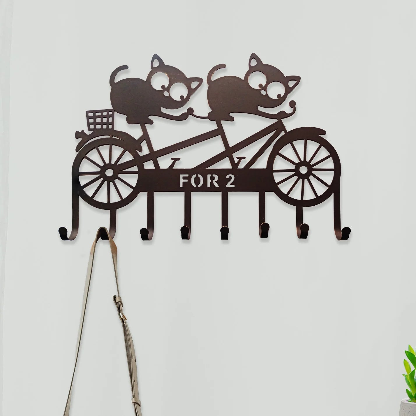 Bicycle for Two Cats Wall Hooks