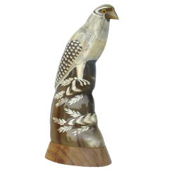 Dove - Carved from Rare Albino Buffalo Horn