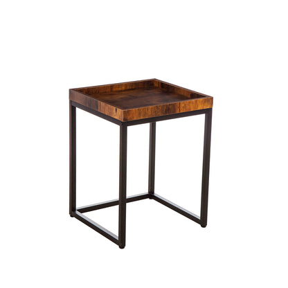 Metal and Wood Nesting Tables - set of 2