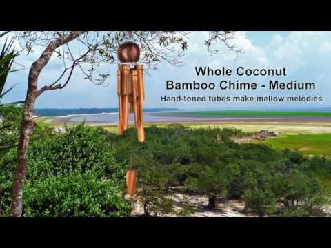 Whole coconut bamboo chime