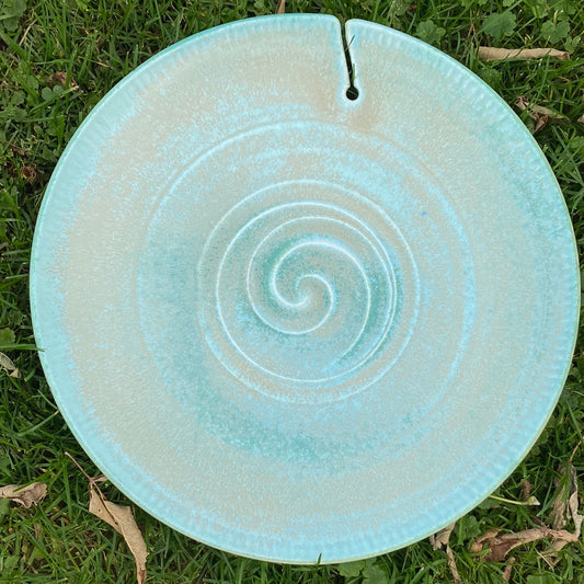 Raku plate blue