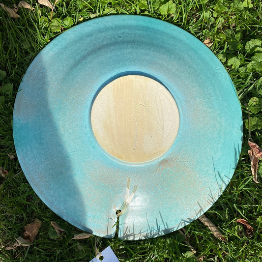 Raku plate blue