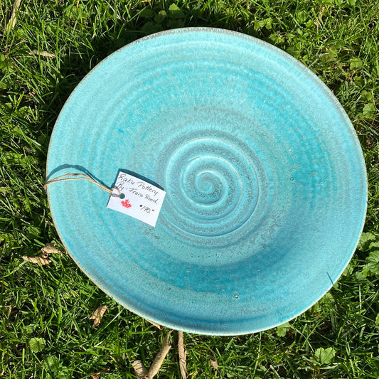 Raku plate blue