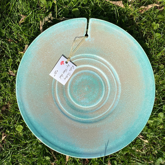 Raku plate blue